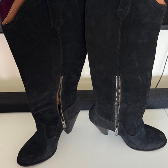 FRYE Black Suede Leather Knee-High Boots - Picture 3 of 6